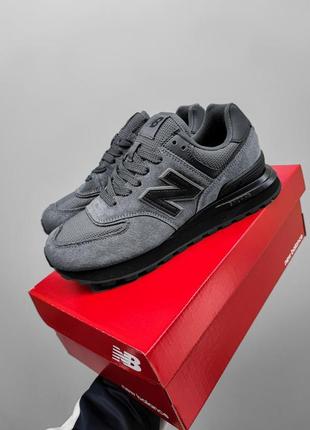 Кроссовки new balance 574 dark gray reflective (нев баланті)8 фото