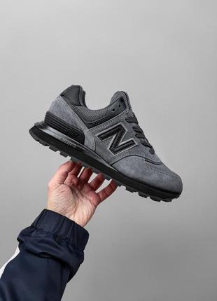 Кроссовки new balance 574 dark gray reflective (нев баланте)