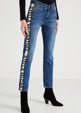 Stella mccartney logo stripe jeans джинсы с лампасами