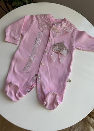 Одежда для малыша на девочку человечек бодик ромпер для новорожденных пакет одежды бодики слипы человечки4 фото