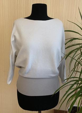 Кофта белая джемпер пуловер белый свитер кофта amisu размер s