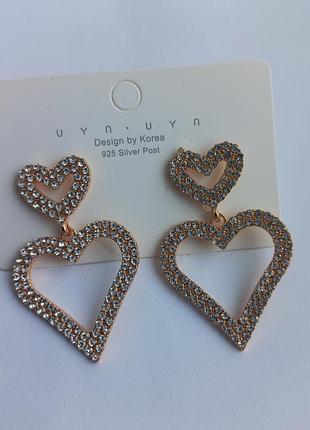 Сережки кільця у формі серця 2