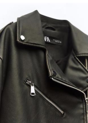 Косуха zara куртка байкерская из качественной экокожи xs s m9 фото