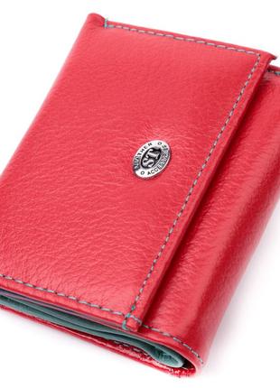 Яркий маленький кошелек для женщин из натуральной кожи st leather 19502 красный