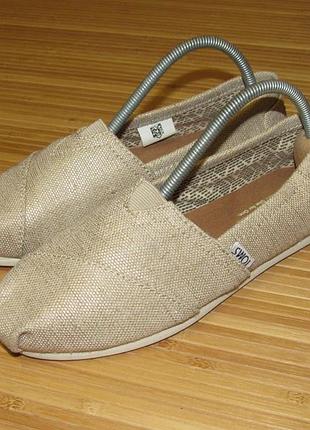 Еспадрільї toms natural metallic burlap canvas3 фото