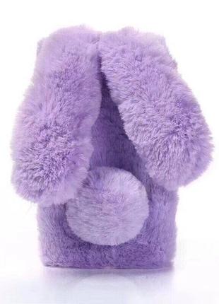 Чехол кролик плюшевый с ушками для xiaomi redmi 9a / purple
