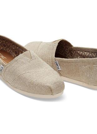 Еспадрільї toms natural metallic burlap canvas2 фото