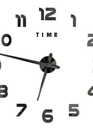 Настенные 3d часы 120 см большие черные с цифрами zh0022 фото