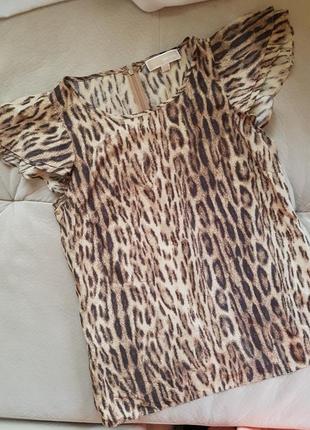 Michael kors блуза блузка з коротким рукавом футболка принт леопард тигр