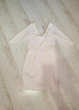 Короткое фактурное платье айвори  closet6 фото