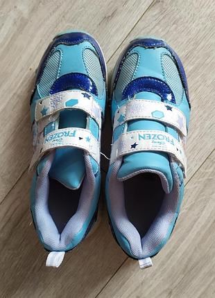 Детские мигающие с мигалками кроссовки, кеды фрозен, 33 р, стелька 21,5 см