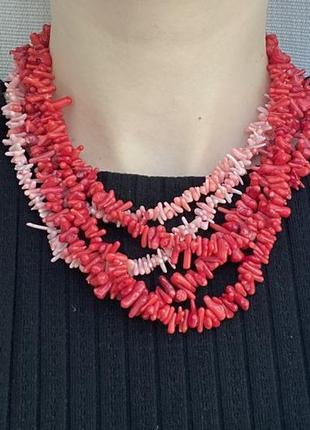 Ожерелье из коралла розовый красный коралл коралл8 фото