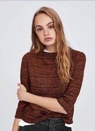 Zara фактурный джемпер с коротким рукавом