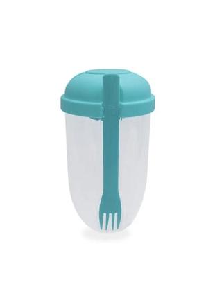 Ланч бокс для салата / завтра с вилкой и контейнером для соуса2 фото