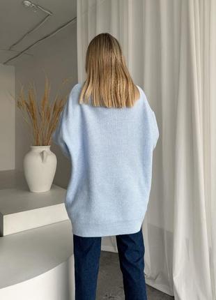 Свитер в почете теплый акрил в числе связанное платье, базовый туника удлиненный туника длинный оверсайз кэжуал об ''емный широкий прямой оверсайз5 фото