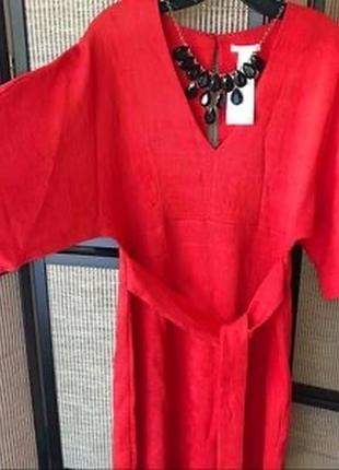Красное платье кимоно h&m