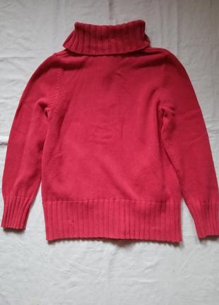 Тепла кофта подовжена на гудзики під горло котонова котон бавовна свитер светр пуловер удлинённый свитер розовый тёплый3 фото