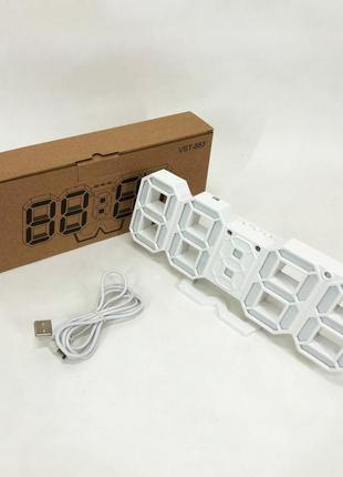 Годинники настільні електронні ly-1089 led з будильником та термометром3 фото