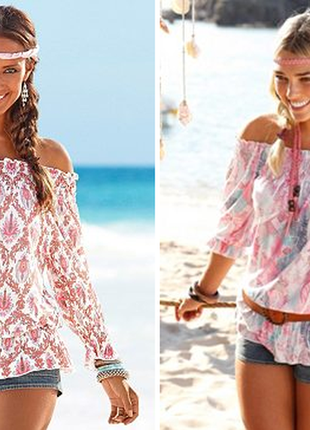 Zara, испания блуза кармен, блузка распашонка в стиле бохо, прованс, винтаж 100% хлопок