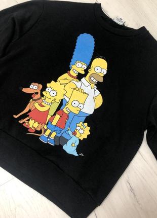 Свитшот черный на флисе simpsons