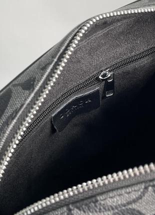 Борсетка coach houston flight bag in signatur серая сумка через плечо / мессенджер / мужской6 фото