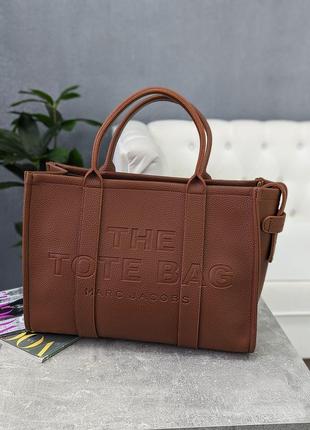 Сумка женская марк джейкобс саквояж терракотовый  large tote bag1 фото