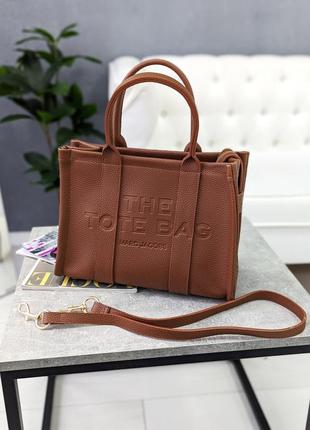 Сумка женская марк джейкобс шопер терракотовый  medium tote bag  шоппер