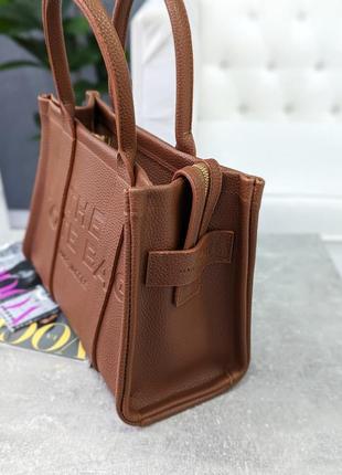 Сумка женская марк джейкобс шопер терракотовый  medium tote bag  шоппер2 фото