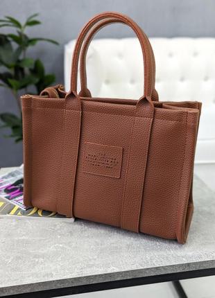 Сумка женская марк джейкобс шопер терракотовый  medium tote bag  шоппер6 фото