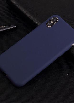 Чохол для apple Xs max чохол силікон soft touch бампер темно-синій