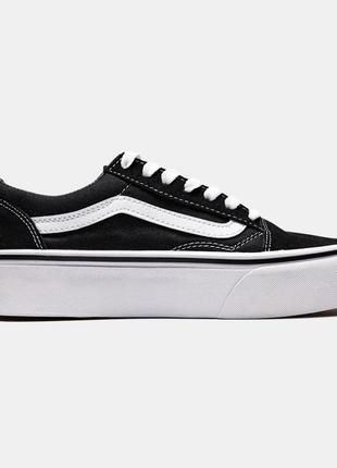 Женские кроссовки Vans Slip-On V Butterfly Dream black/white platform