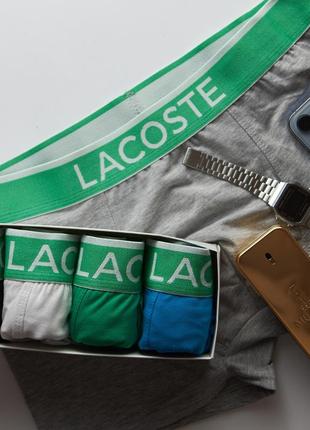 Чоловічі труси 4шт lacoste у подарунковій упаковці.u73 фото