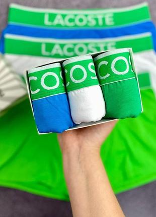 Чоловічі труси 3шт lacoste у подарунковій упаковці.u71 фото