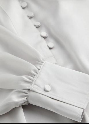 Серебристая серая серебряная блуза пышные рукава6 фото