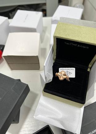 Брендовое двухсторонние кольцо в стиле van cleef (vca, ван клиф, клевер) 🔥💖люкс версия!!