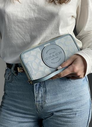 Гаманець coach dempsey large wallet in signature jacquard жіночий на подарунок 14 лютого / 8 березня