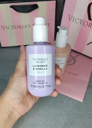Олія для тіла natural beauty body care «lavender & vanilla». victoria's secret. оригінал 🇺🇸