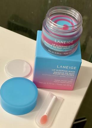 Нічна маска для губ laneige lip sleeping mask cotton candy6 фото