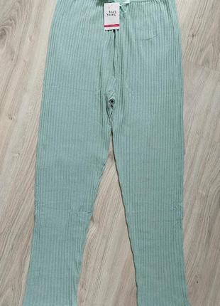 Легкие домашние брюки, пижамные брюки, рубчик, вискоза, большие размеры, туречневая2 фото
