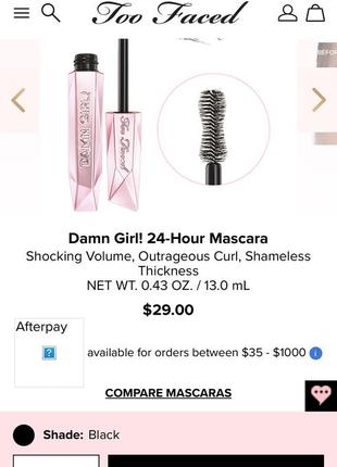 Розпродаж‼️ too faced damn girl! mascara3 фото