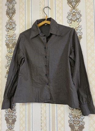 Легкая рубашка, коричневая с черным рубашка2 фото