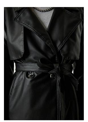 Жіночий шкіряний тренч-сукня 2