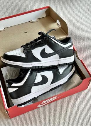 Кроссовки nike dunk low retro black white panda найк данки панда черно белые