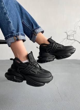 Стильные черные кроссовки2 фото