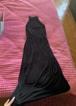 Длинное платье на запах с разрезом / с чокером / платье сарафан6 фото