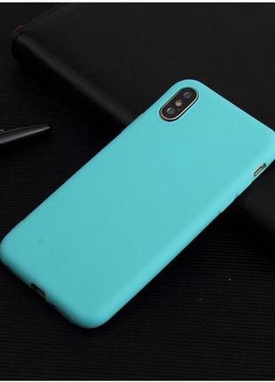 Чохол для apple Xs max чохол силікон soft touch бампер м'ятно-блакитний