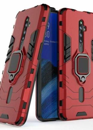 Чехол ring case для oppo reno 2z бронированный бампер с кольцом красный