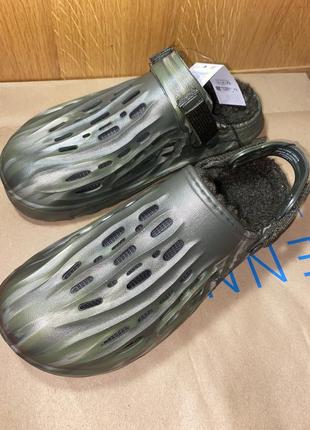Сrocs утепленные, кроксы хаки сабо, кокс с флисом камуфляж, military style1 фото