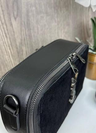 Замшевая женская мини сумочка клатч, мини сумка на цепочке ysl,сумочка на цепочке маленькая7 фото