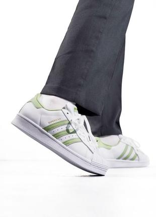 Adidas superstar white/green